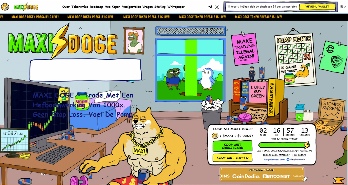 Maxi Doge als alternatief voor Dogecoin binnen de meme coin markt