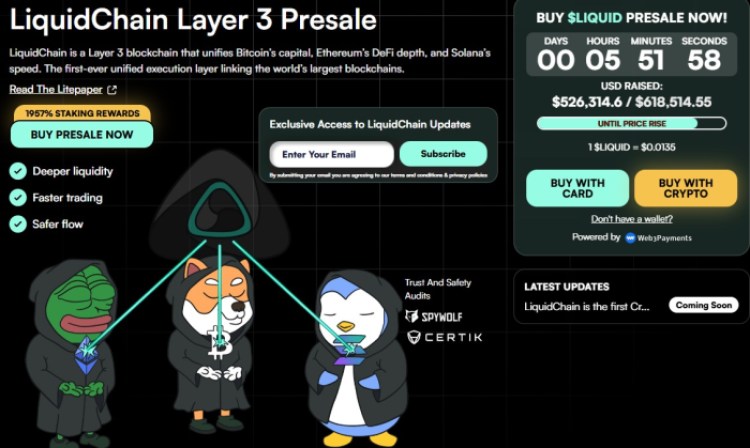 LiquidChain's presale numbers.