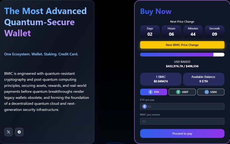 $BMIC's presale numbers.